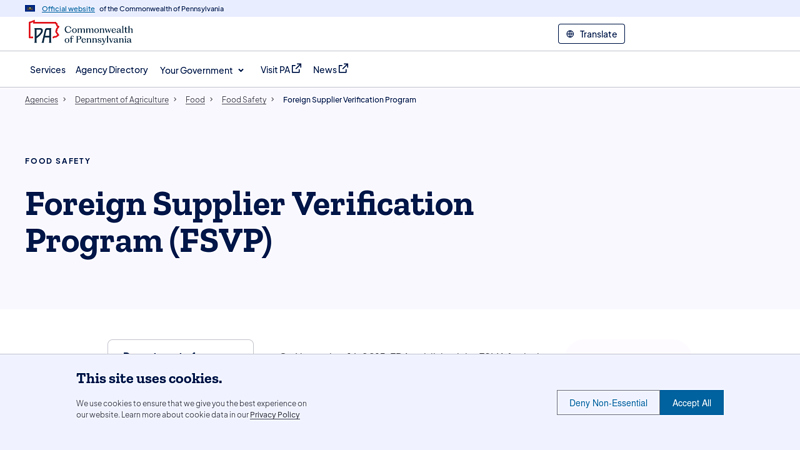 Foreign Supplier Verification Program (FSVP)