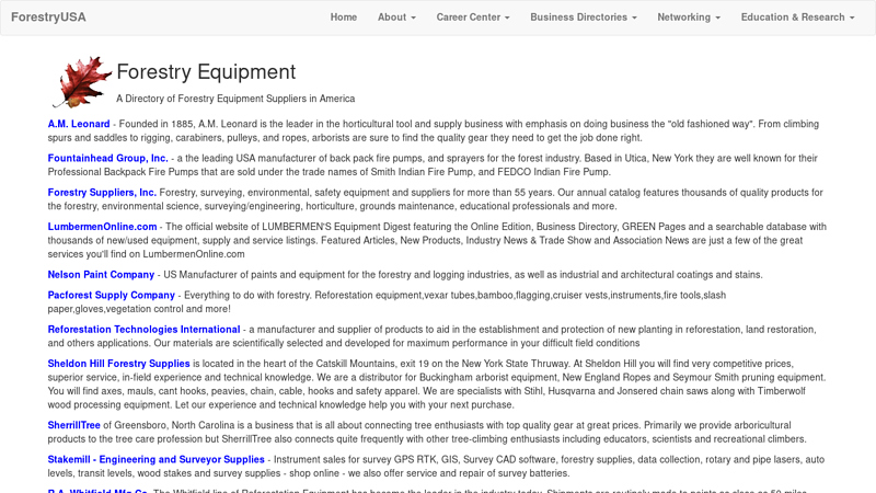 Forestry Equipment Suppliers