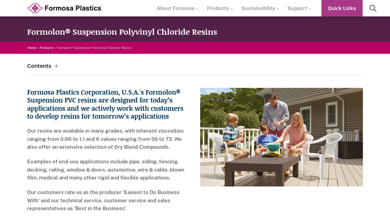 Formolon® Suspension Polyvinyl Chloride Resins
