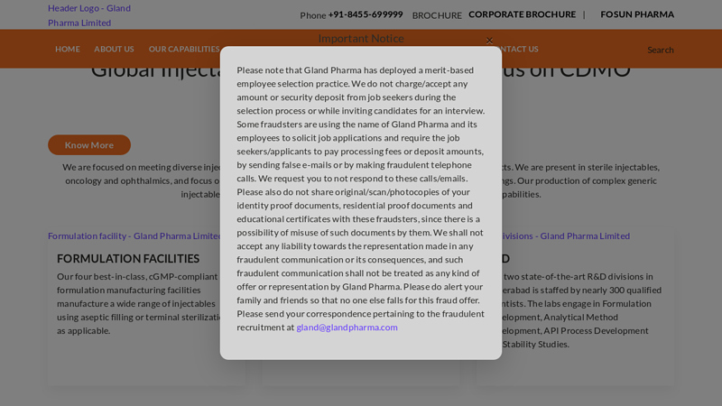 Gland Pharma Limited: Injectable Manufacturer & Supplier