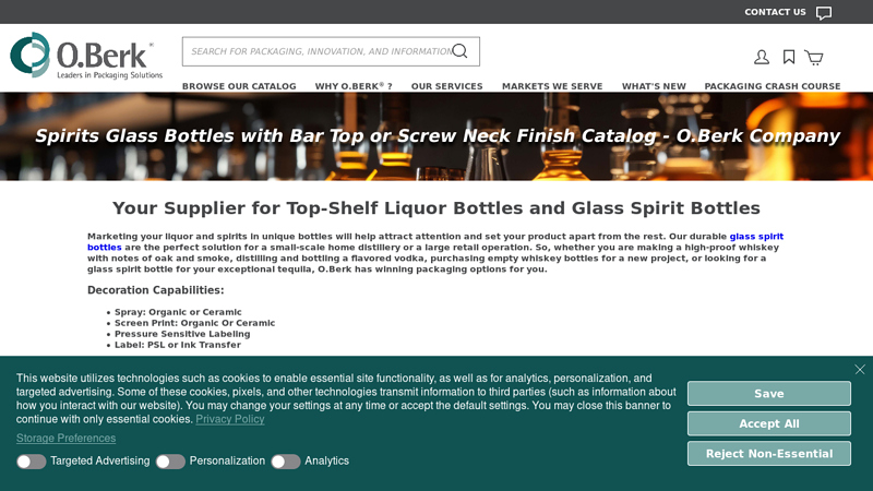Glass Bottles Liquor & Spirits Supplier & Distributor