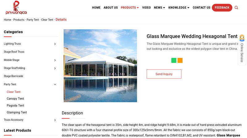 Glass Marquee Wedding Hexagonal Tent