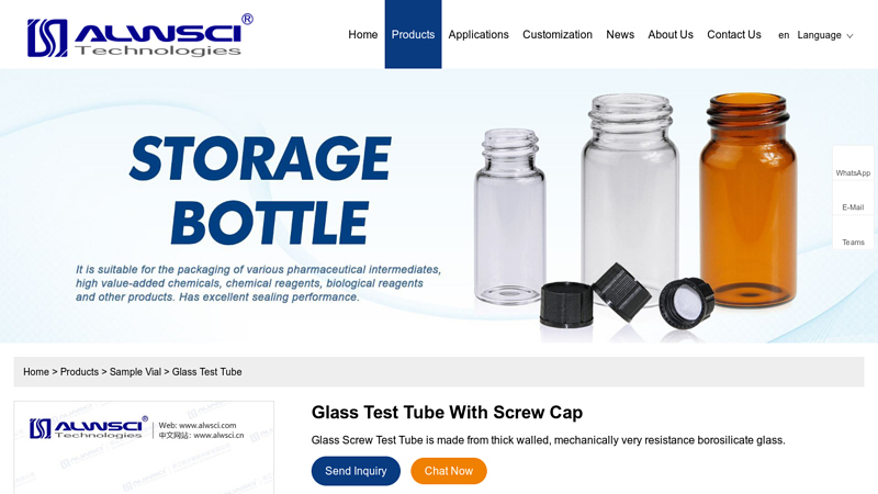 Glass Test Tube with Screw Cap