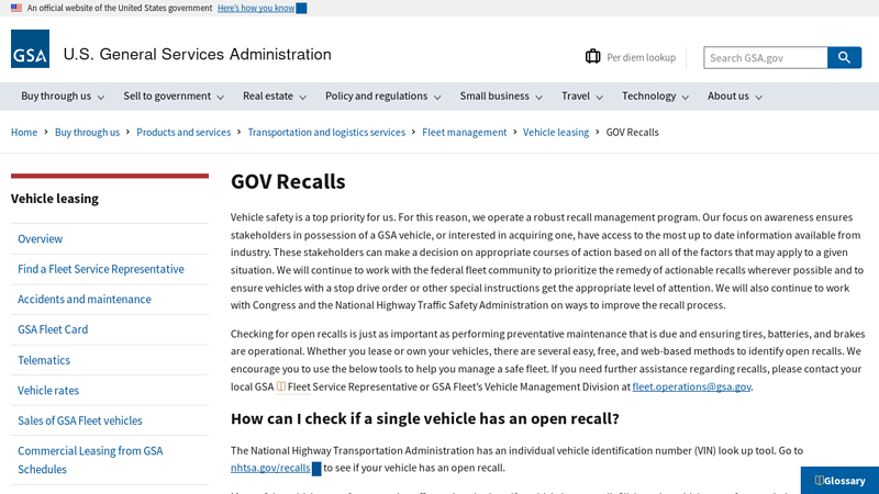 GOV Recalls