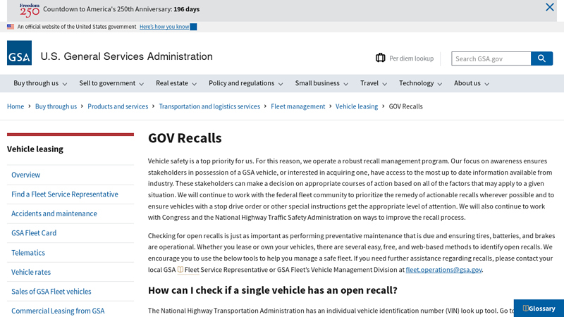 GOV Recalls