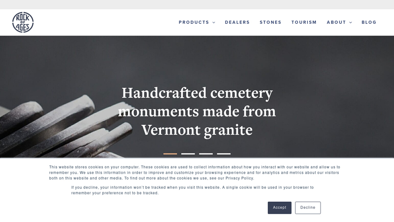 Handcrafted monuments: Homepage
