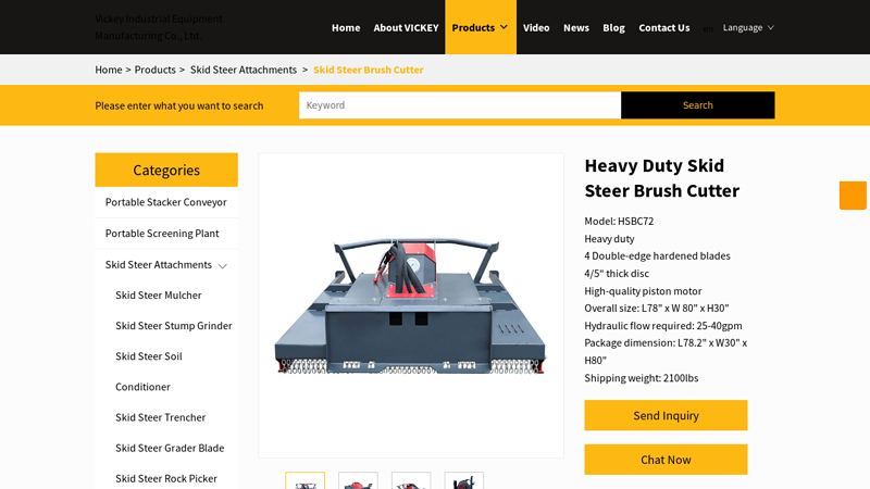 Heavy Duty Skid Steer Brush Cutter