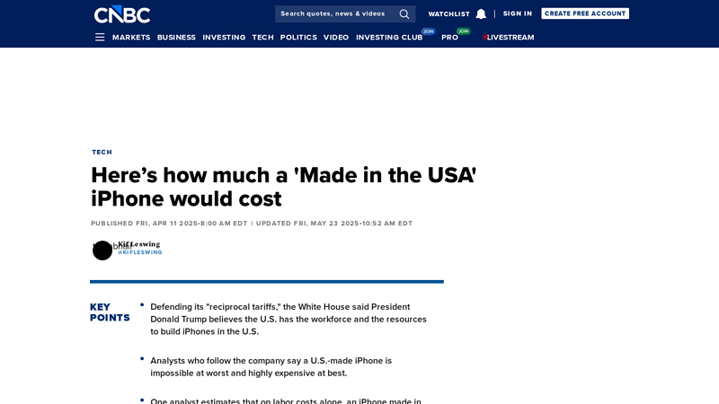 Here's how much a 'Made in the USA' iPhone would cost