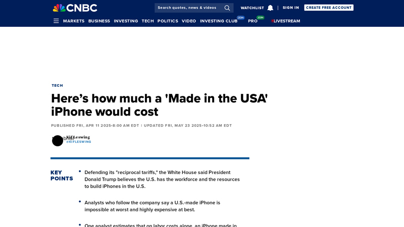 Here's how much a 'Made in the USA' iPhone would cost