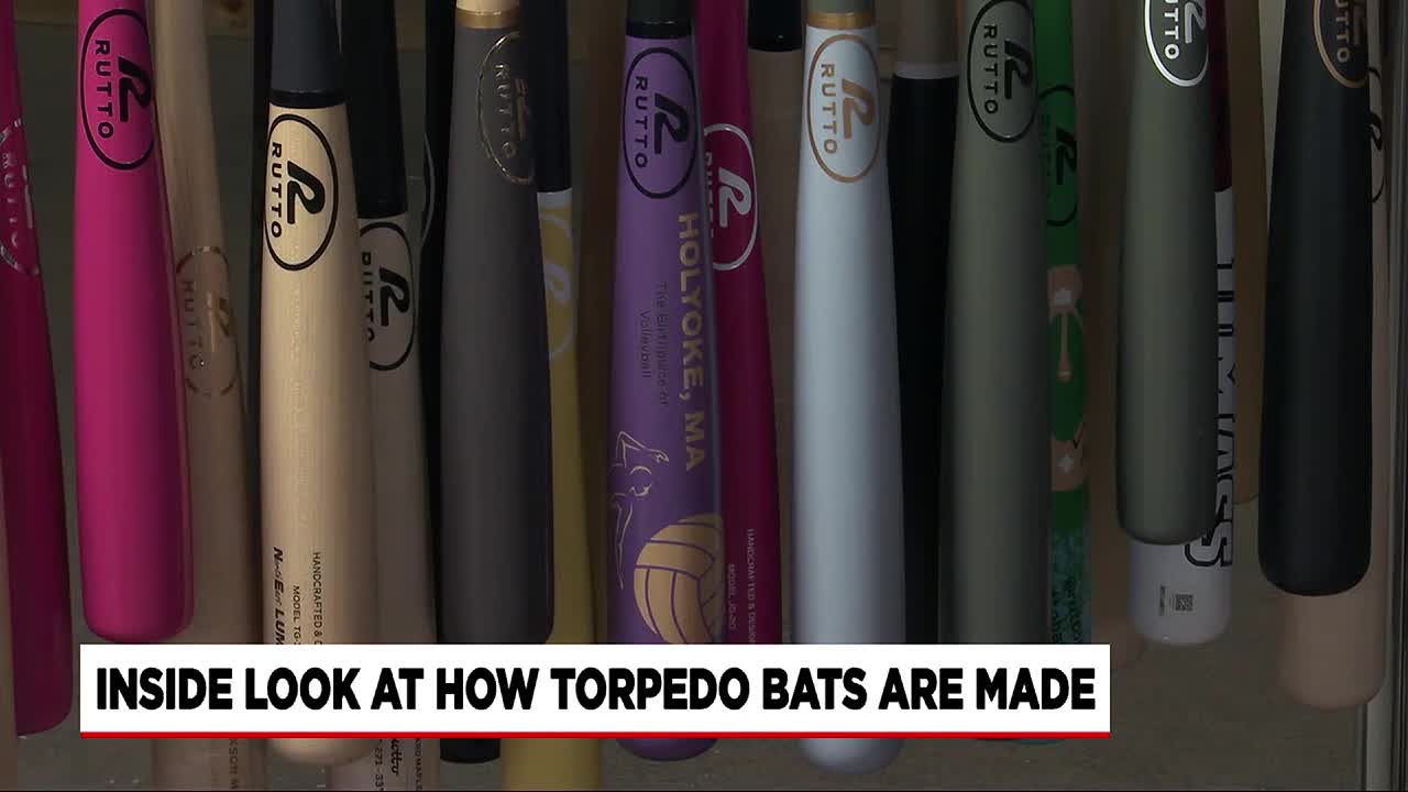 Holyoke company discusses how 'Torpedo' baseball bats are made