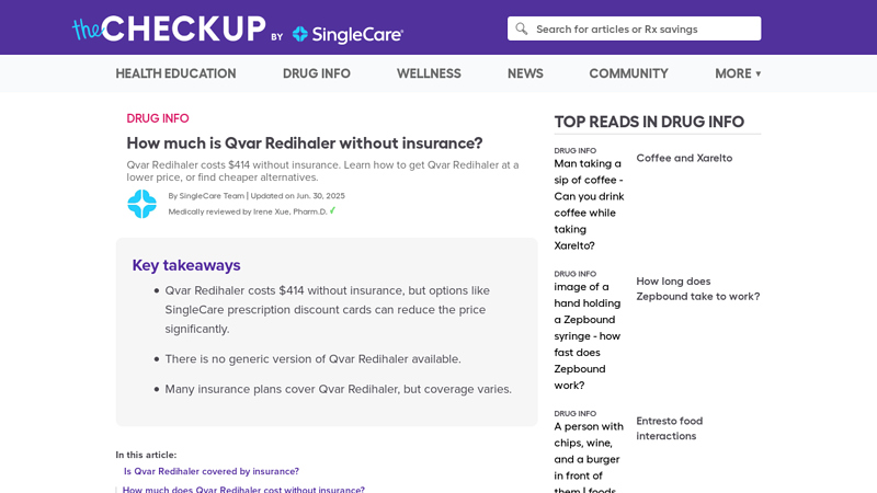 How much is Qvar Redihaler without insurance?