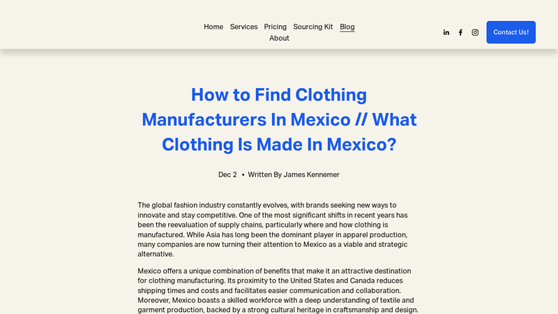 How to Find Clothing Manufacturers In Mexico // What Clothing Is ...
