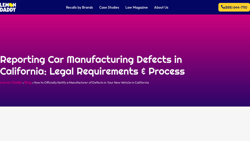 How to Officially Notify a Manufacturer of Defects in ...