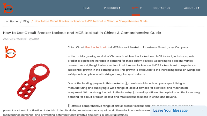 How to Use Circuit Breaker Lockout and MCB Lockout in China