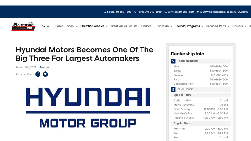 Hyundai Motors Becomes One Of The Big Three For Largest ...