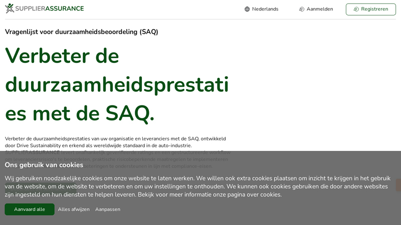 Improve sustainability performance with the SAQ.