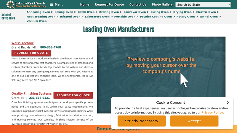 Industrial Oven Manufacturers