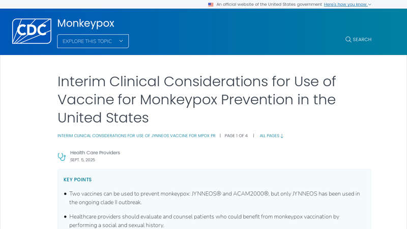 Interim Clinical Considerations for Use of Vaccine for Monkeypox ...