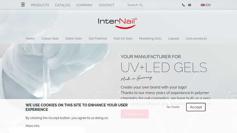 InterNail: Manufacturer of UV gel, production, nail gel, light