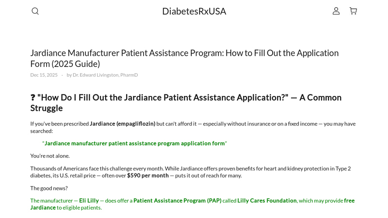 Jardiance manufacturer patient assistance program application form