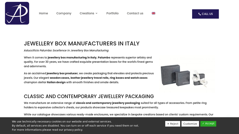 Jewellery box manufacturers in Italy