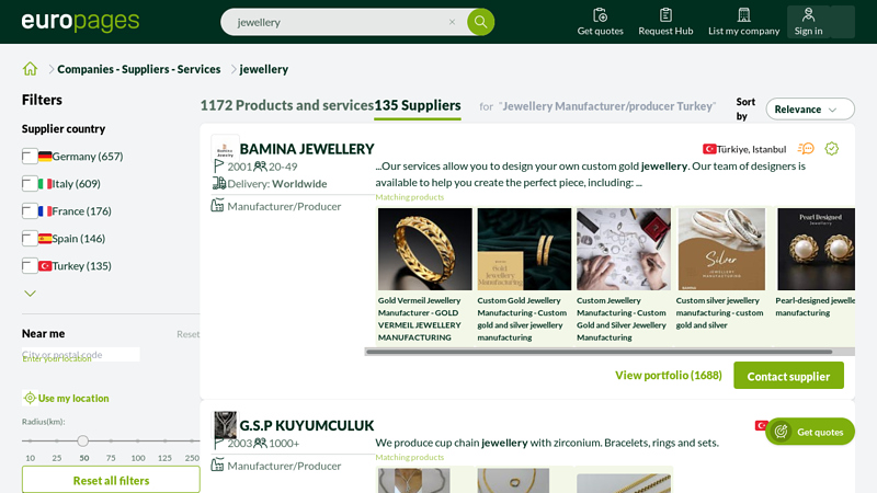 Jewellery Manufacturer/producer Turkey