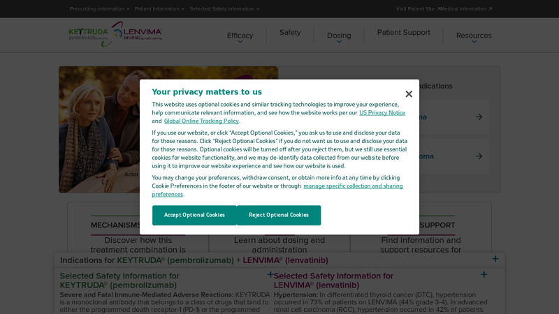 KEYTRUDA® (pembrolizumab) and LENVIMA® (lenvatinib)