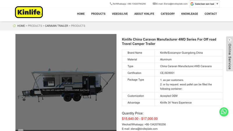 Kinlife 4WD Caravan Trailer For Off