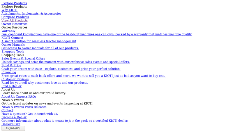 KIOTI manufactures the best tractors, ZTRs, UTVs, and compact ...