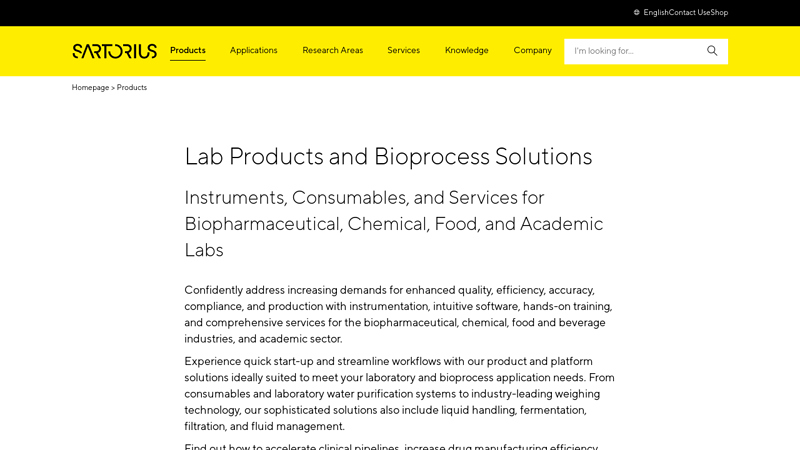 Laboratory & Bioprocess Products and Services