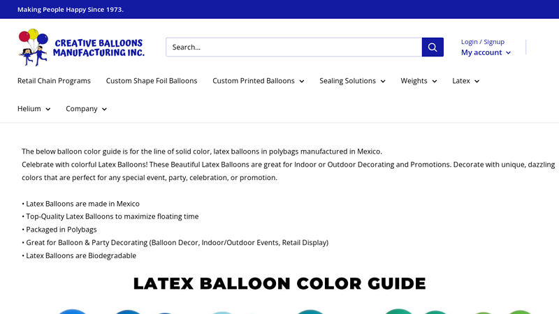 Latex Balloon Color Chart