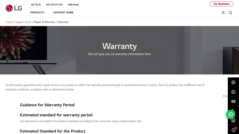 LG Warranty for Refrigerator, Dishwasher, Dryer, Compressor