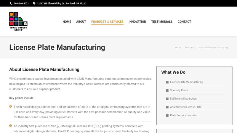 License Plate Manufacturing