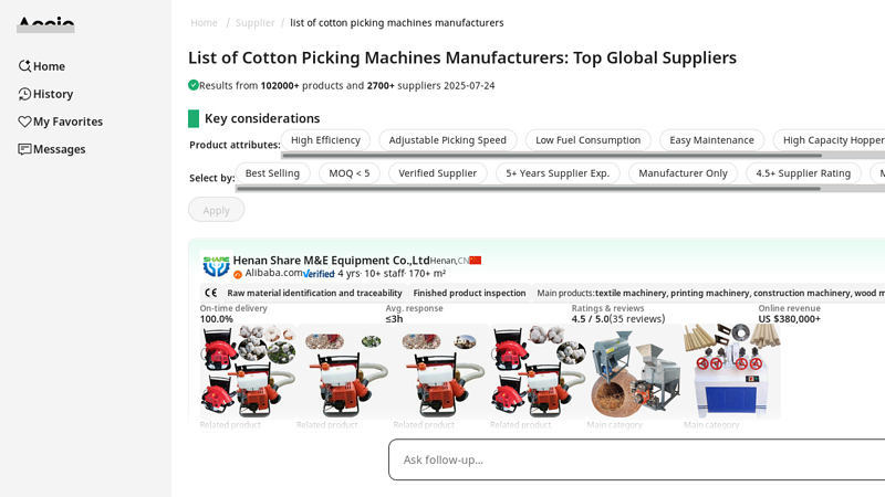 List of Cotton Picking Machines Manufacturers