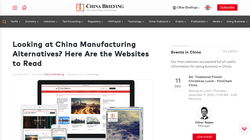 Looking at China Manufacturing Alternatives? What Websites to Read
