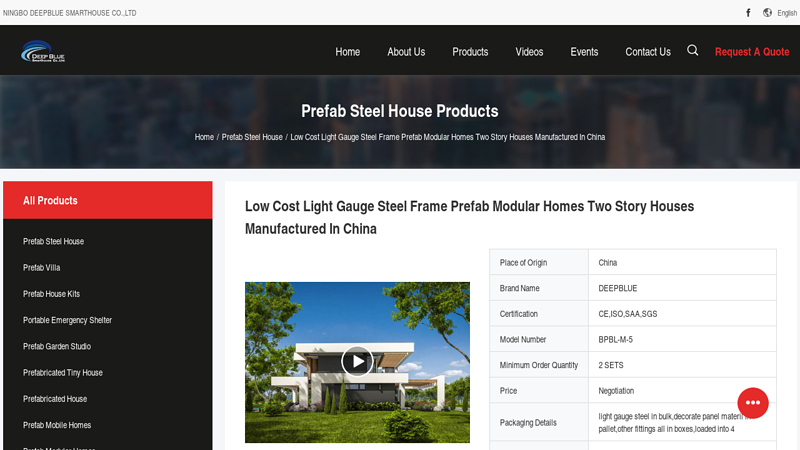 Low Cost Light Gauge Steel Frame Prefab Modular Homes Two ...