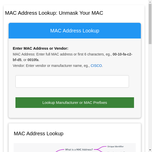 MAC Address Lookup