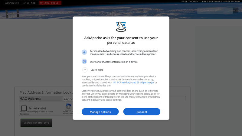 MAC Address Lookup Tool