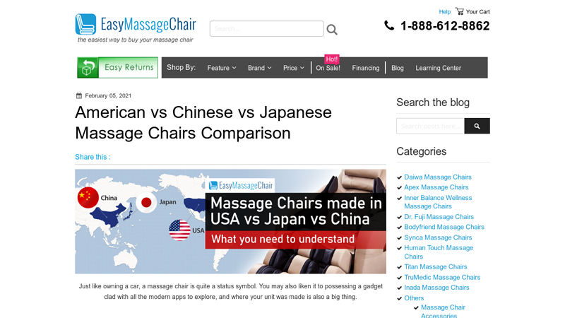 Made in USA vs. Japan vs. China Massage Chairs Comparison