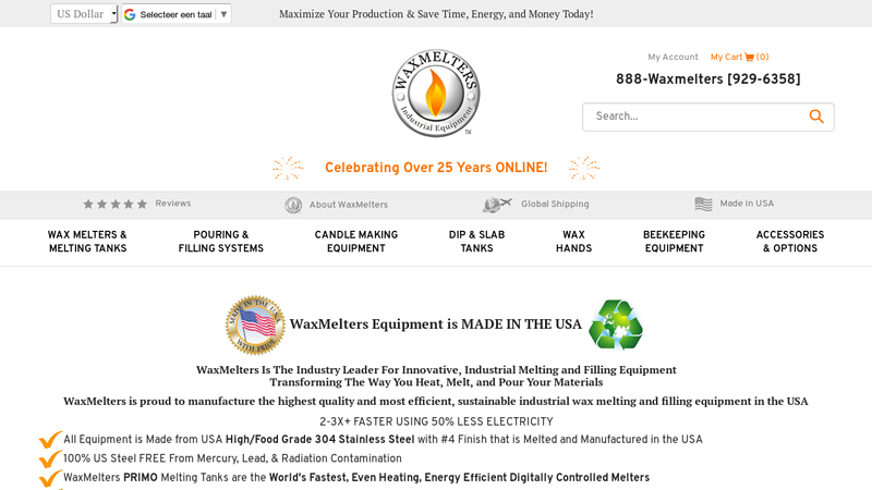 Made In USA. WaxMelters