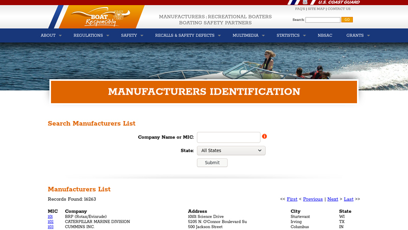 Manufacturers Identification