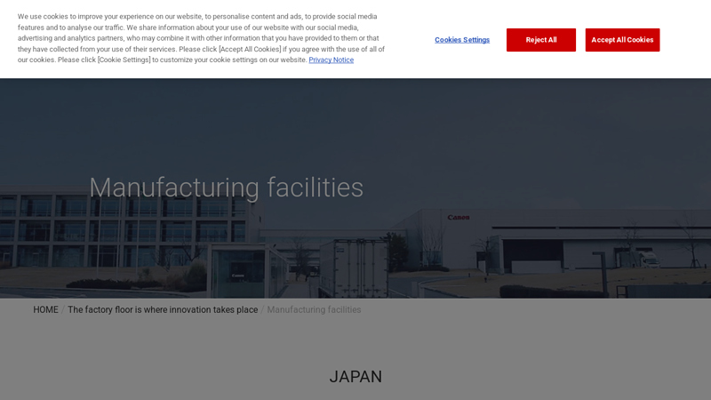 Manufacturing facilities