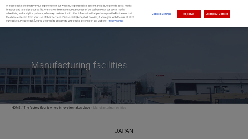 Manufacturing facilities