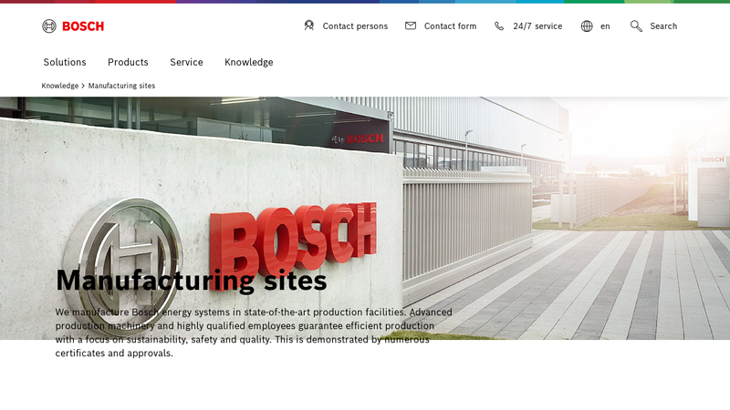 Manufacturing sites