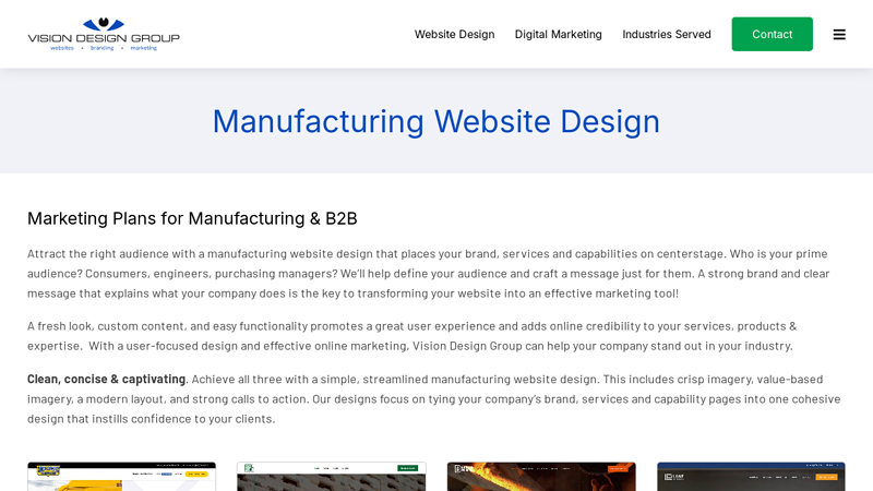 Manufacturing Website Design Examples