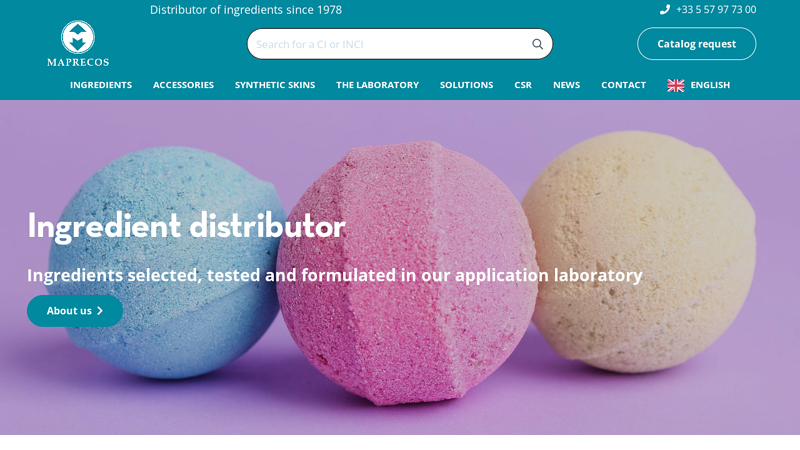 MAPRECOS, Distributor of cosmetic ingredients since 1978