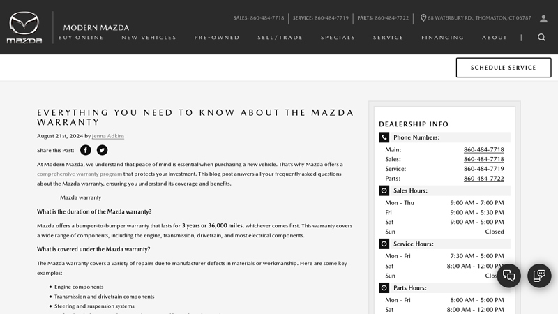 Mazda Warranty Explained