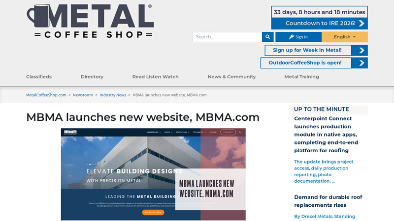 MBMA launches new website, MBMA.com