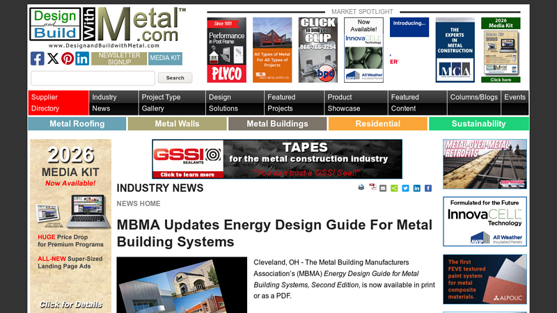 MBMA Updates Energy Design Guide For Metal Building Systems