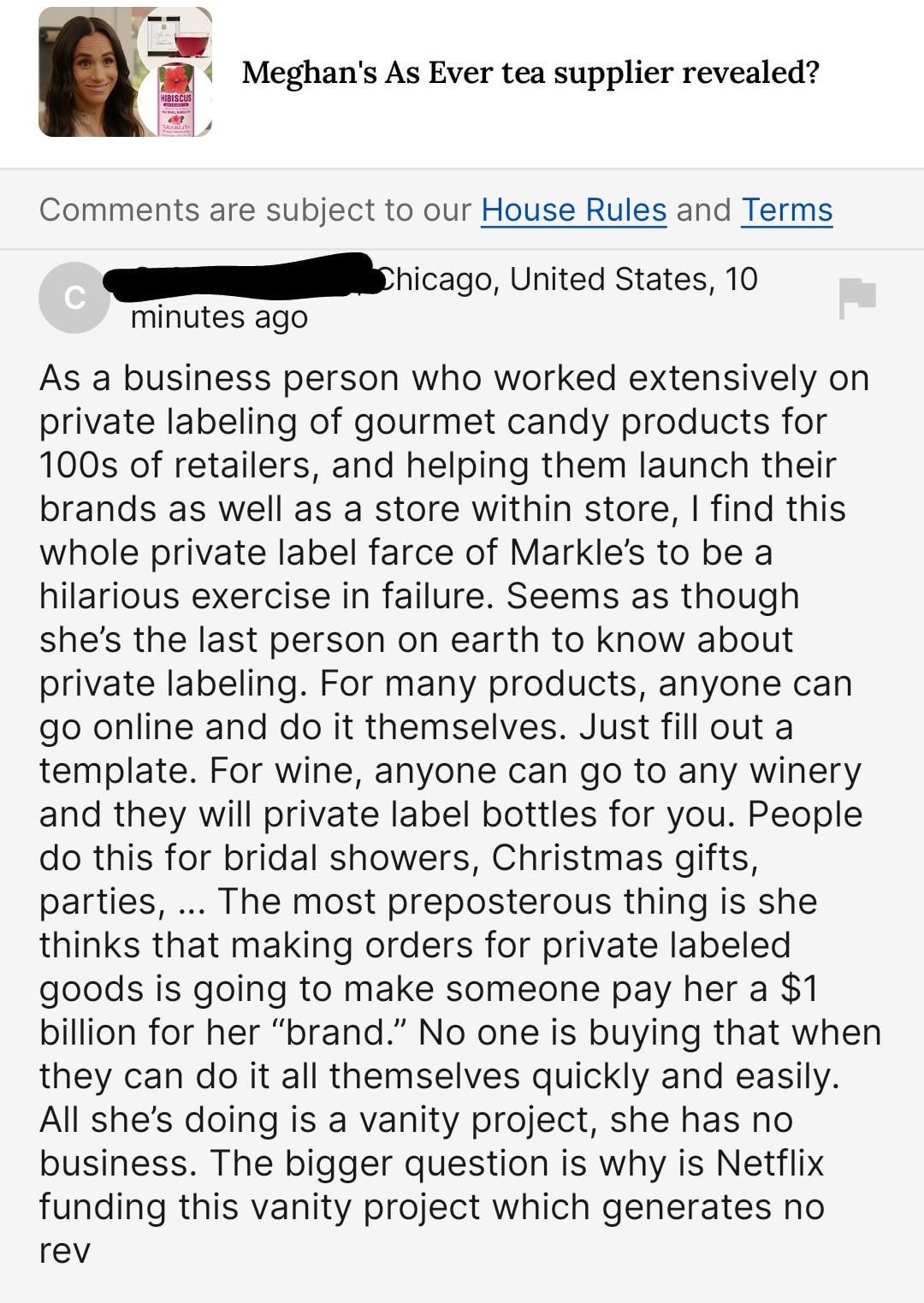 Meghan Markle As Ever Tea industry insight